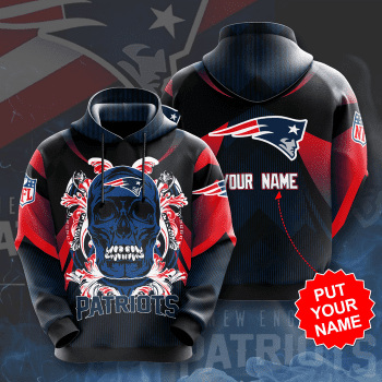 Personalized New England Patriots Paisley Skull 3D Unisex Pullover Hoodie - Black Red IHT1877
