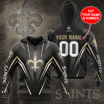 Personalized New Orleans Saints Football Team Saints Unisex 3D Pullover Hoodie - Black IHT1631