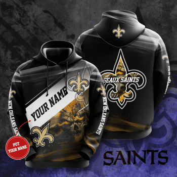 Personalized New Orleans Saints Geaux Saint 3D Unisex Pullover Hoodie - Black IHT2509