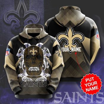 Personalized New Orleans Saints Logo Paisley Skull 3D Unisex Pullover Hoodie IHT1693