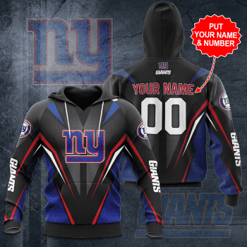 Personalized New York Giants Logo 3D Unisex Pullover Hoodie - Black IHT2395