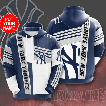 Personalized New York Yankees 3D Unisex Pullover Hoodie - Cobalt White IHT2240