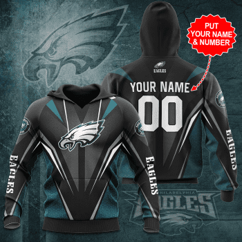 Personalized Philadelphia Eagles Football Team Unisex 3D Pullover Hoodie - Black IHT1610