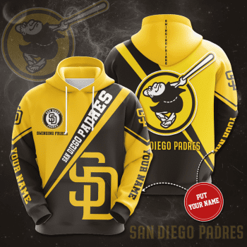 Personalized San Diego Padres Swinging Friars 3D Unisex Pullover Hoodie - Brown Yellow IHT1898