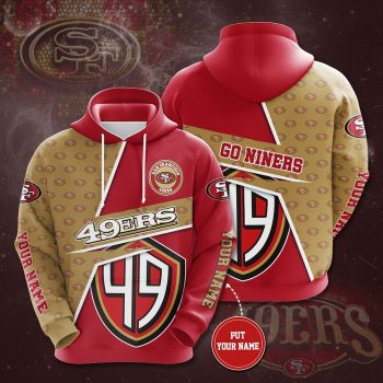 Personalized San Francisco 49ers Logo Go Niners 3D Unisex Pullover Hoodie - Red Yellow IHT2233