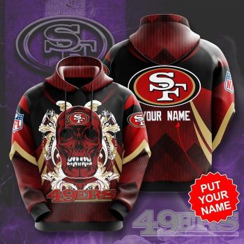 Personalized San Francisco 49ers Paisley Skull 3D Unisex Pullover Hoodie - Black Red IHT2411
