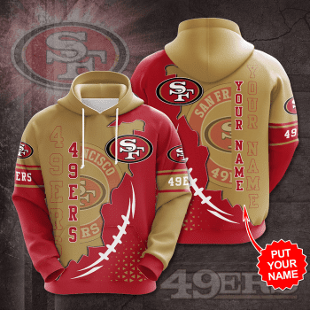 Personalized San Francisco 49ers Stitches 3D Unisex Pullover Hoodie - Red Yellow IHT2241