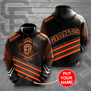 Personalized San Francisco Giants 3D Glitter Tiling Unisex Pullover Hoodie - Black Orange IHT1828