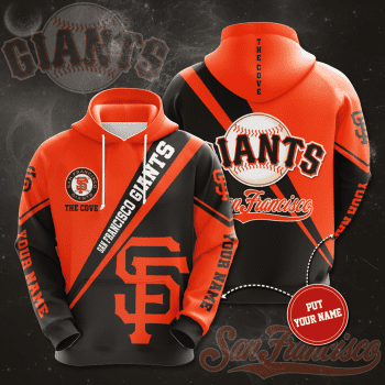 Personalized San Francisco Giants The Cove 3D Unisex Pullover Hoodie - Black Orange IHT2636