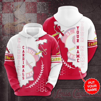 Personalized St. Louis Cardinals Laurel Wreath 3D Unisex Pullover Hoodie - Red White IHT1912