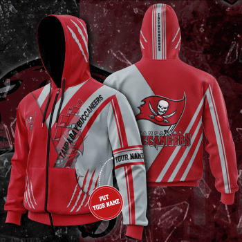 Personalized Tampa Bay Buccaneers Claws 3D Unisex Pullover Hoodie - Red Gray IHT2493