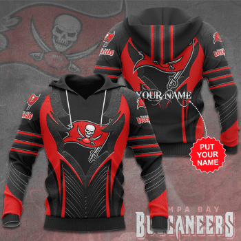 Personalized Tampa Bay Buccaneers Logo 3D Unisex Pullover Hoodie - Black Red IHT2300