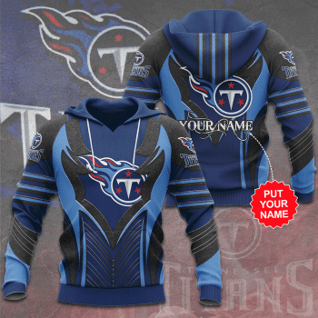 Personalized Tennessee Titans Logo 3D Unisex Pullover Hoodie - Blue Gray IHT2338