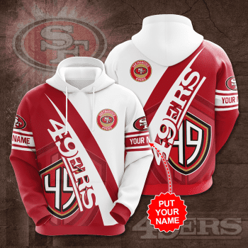 PersonalizedSan Francisco 49ers 3D Unisex Pullover Hoodie - Red White IHT2237
