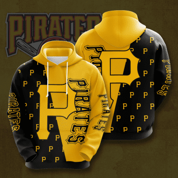 Pittsburgh Pirates Logo 3D Unisex Pullover Hoodie - Black Yellow IHT2653