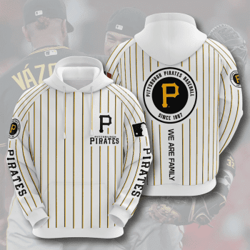 Pittsburgh Pirates We Are Family 3D Pinstripe Unisex Pullover Hoodie - White IHT2639