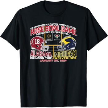 Rose Bowl 2023-2024 Cfp Semi Football Michigan V Alabama Unisex T-Shirt
