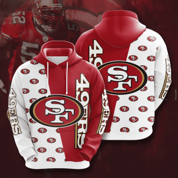 San Francisco 49ers Logo 3D Unisex Pullover Hoodie - White Red IHT2443