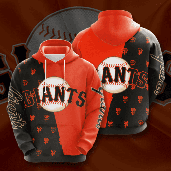 San Francisco Giants Logo 3D Unisex Pullover Hoodie - Black Orange IHT2677