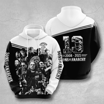 Sons Of Anarchy 13th Anniversary 3D Unisex Pullover Hoodie - Black White IHT2664