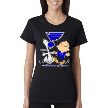 St. Louis Blues Snoopy And Charlie Brown Dancing Women Lady T-Shirt