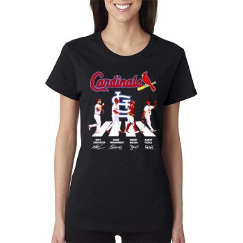 St. Louis Cardinals Carpenter Wainwright Molina And Pujols Abbey Road Signatures Women Lady T-Shirt
