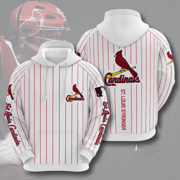 St. Louis Cardinals Stronger 3D Pinstripe Unisex Pullover Hoodie - White IHT1783