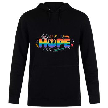 Star Wars Pride Hope Rainbow Rebel Symbol Galactic Doodles Unisex Pullover Hoodie