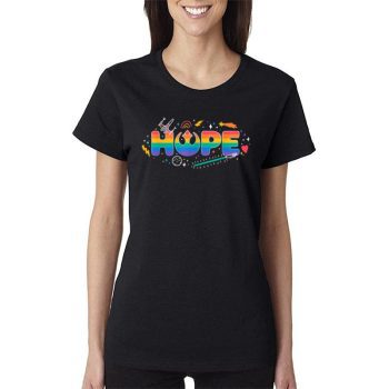 Star Wars Pride Hope Rainbow Rebel Symbol Galactic Doodles Women Lady T-Shirt