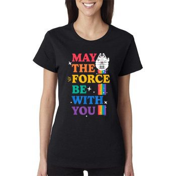 Star Wars Pride May The Force Be With You Rainbow Falcon Women Lady T-Shirt