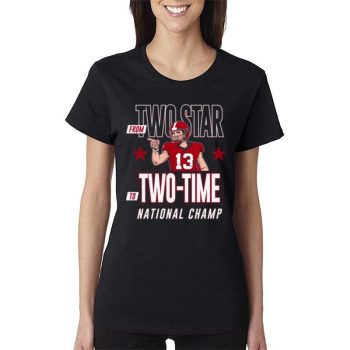 Stetson Bennett Georgia Bulldogs From Two Star To Two Time National Champions Women Lady T-Shirt