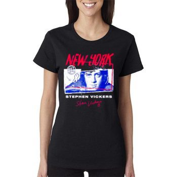 Steve Vickers New York Rangers Tones Signature Women Lady T-Shirt