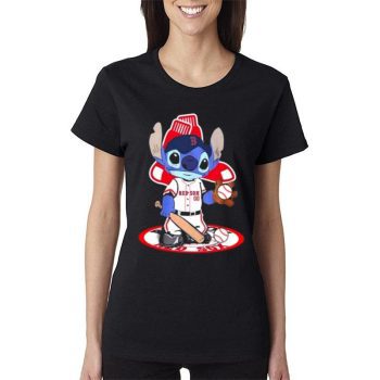 Stitch Boston Red Sox Baseball Logo 2023 Women Lady T-Shirt