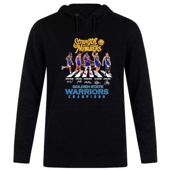 Strength Numbers Wiggins And Poole And Green And Thompson And Curry Abbey Road Golden State Warriors Champions Signatures Unisex Pullover Hoodie