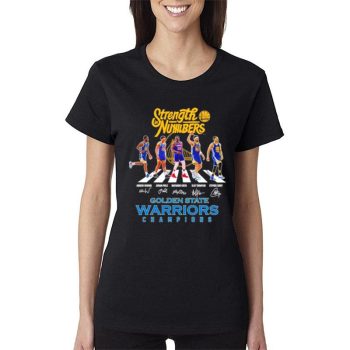 Strength Numbers Wiggins And Poole And Green And Thompson And Curry Abbey Road Golden State Warriors Champions Signatures Women Lady T-Shirt