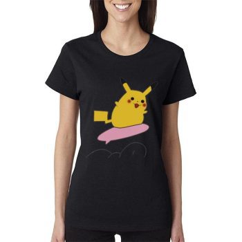 Surfing Pikachu Women Lady T-Shirt