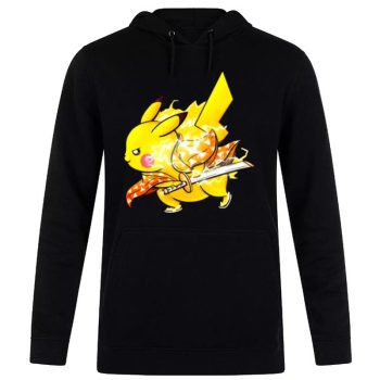 Swordsman Lightning Breathing Pikachu Demon Slayer Unisex Pullover Hoodie