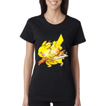 Swordsman Lightning Breathing Pikachu Demon Slayer Women Lady T-Shirt