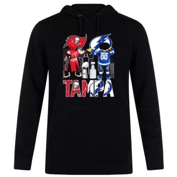 Tampa Bay Buccaneers Captain Fear And Tampa Bay Lightning Thunderbug Unisex Pullover Hoodie