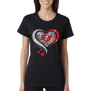 Tampa Bay Buccaneers Football Heart Diamond Women Lady T-Shirt