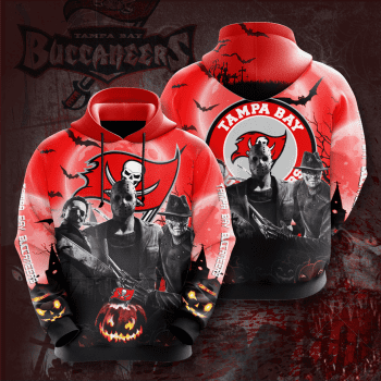 Tampa Bay Buccaneers Halloween Theme 3D Unisex Pullover Hoodie - Black Red IHT1702