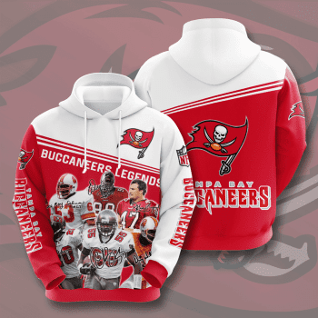 Tampa Bay Buccaneers Legends 3D Unisex Pullover Hoodie - Red White IHT1691