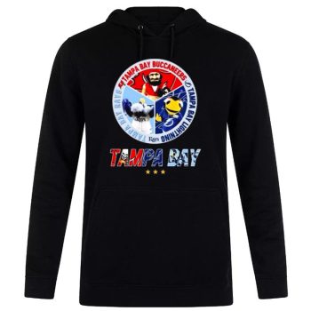 Tampa Bay Buccaneers Tampa Bay Rays Tampa Bay Lightning Mascot 2023 Unisex Pullover Hoodie