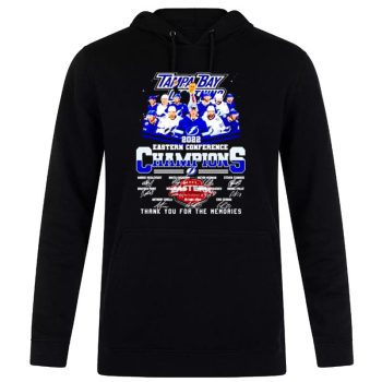 Tampa Bay Lightning 2022 Eastern Conference Champions Thank You For The Memories Signatures Unisex Pullover Hoodie