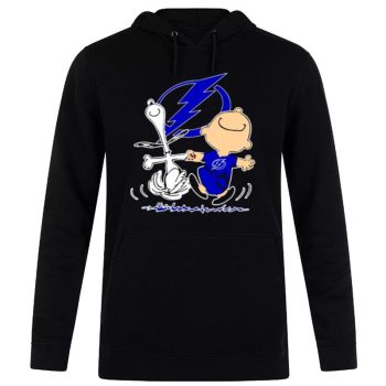 Tampa Bay Lightning Snoopy And Charlie Brown Dancing Unisex Pullover Hoodie