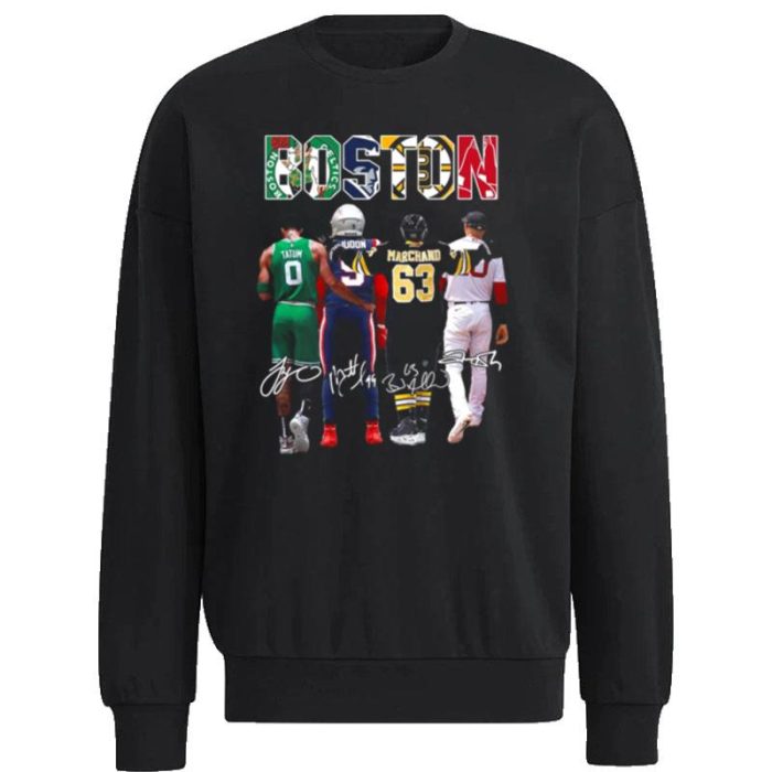 Tatum Marchand Boston Celtics New England Patriots Boston Bruins And Boston Red Sox Signatures Unisex Sweatshirt