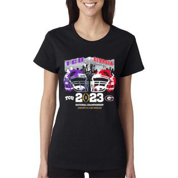 Tcu Horned Frogs Vs Georgia Bulldogs 2023 Cfp National Championship Bound Women Lady T-Shirt