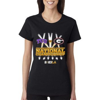 Tcu Horned Frogs Vs Georgia Bulldogs 2023 Cfp National Championship Game Women Lady T-Shirt