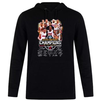 Team Miami Heat 2023 Eastern Conference Champions Signatures Unisex Pullover Hoodie