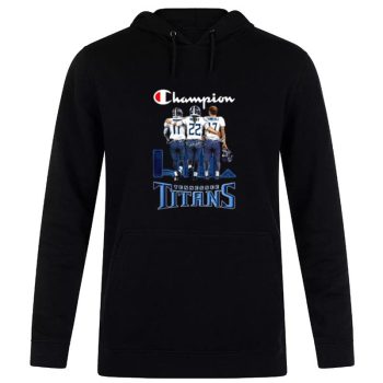 Tennessee Titans Brown Henry And Tannehill Champions Skyline Signatures Unisex Pullover Hoodie